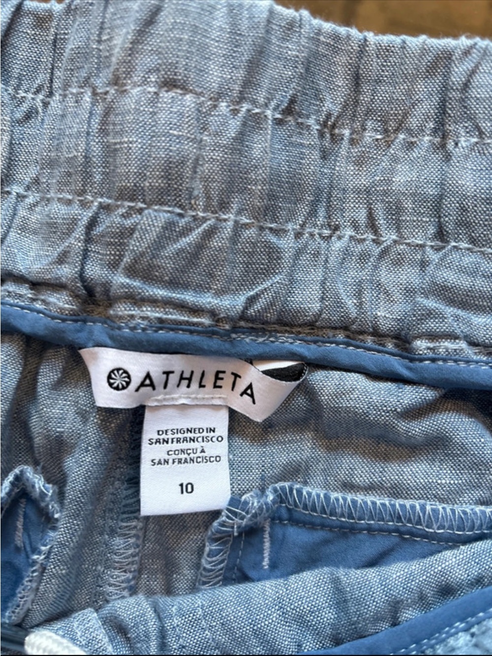 Athleta Light Blue Chambray Jogger Track Pants - Picture 6 of 6